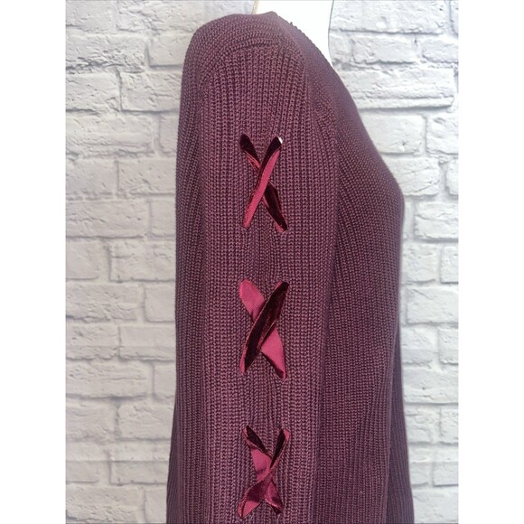 Lauren Ralph Lauren Women’s Chunky Knit Burgundy Casual  Sweater Size Large - Picture 3 of 8